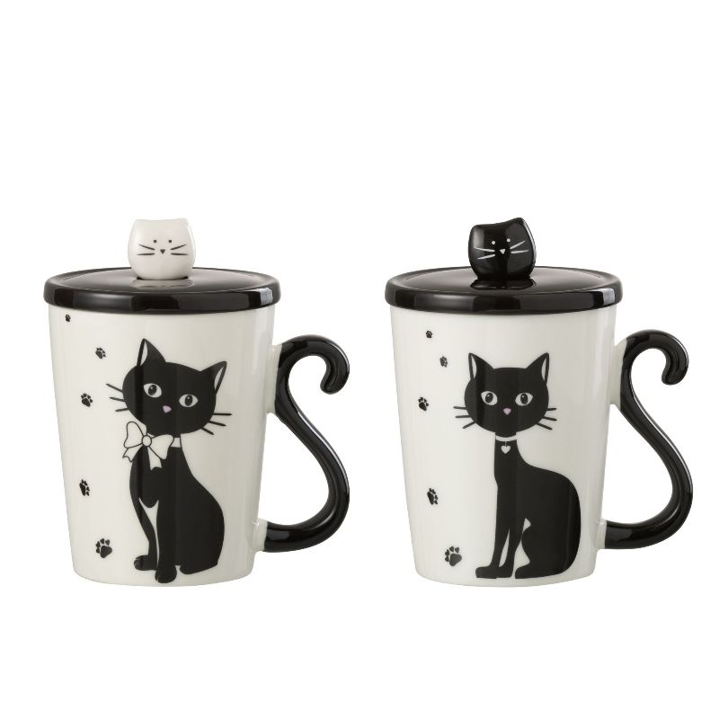 Mug Imprimé chat + couvercle + cuillère