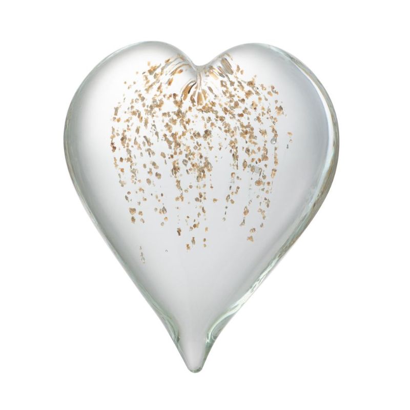 Presse papier Coeur couché Verre Or