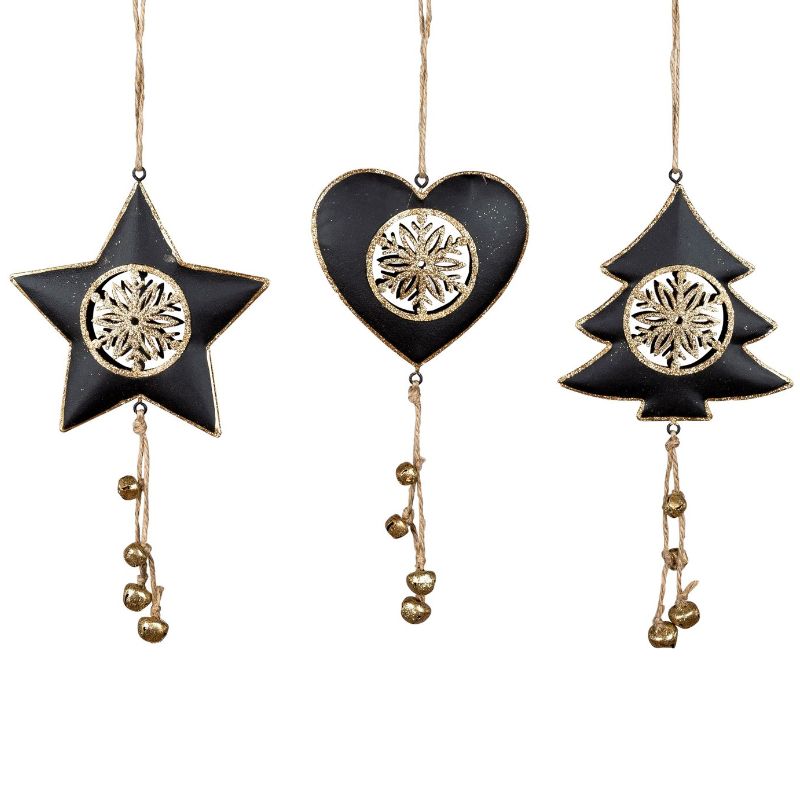 Suspension métal Noir/Or L