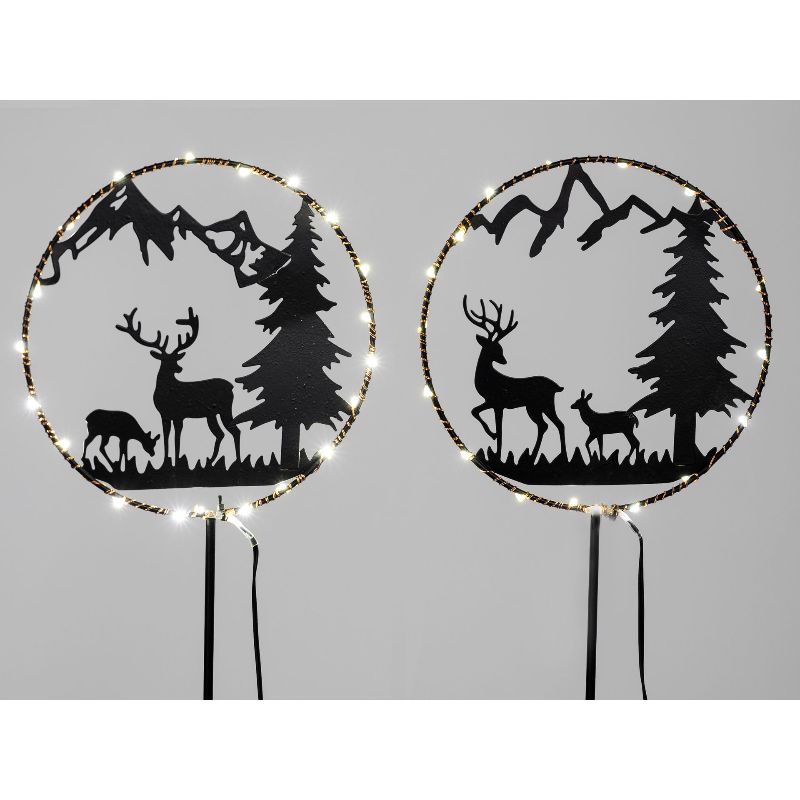 Cercle métal motif cerf Led