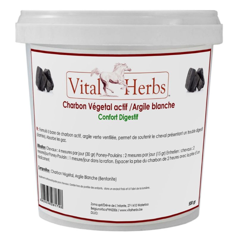 Vital Herbs Charbon végétal actif/Argile blanche 500g