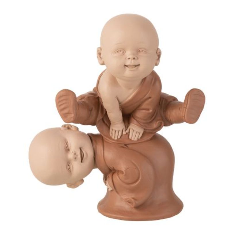 Moine Saut Polyrésine Brun