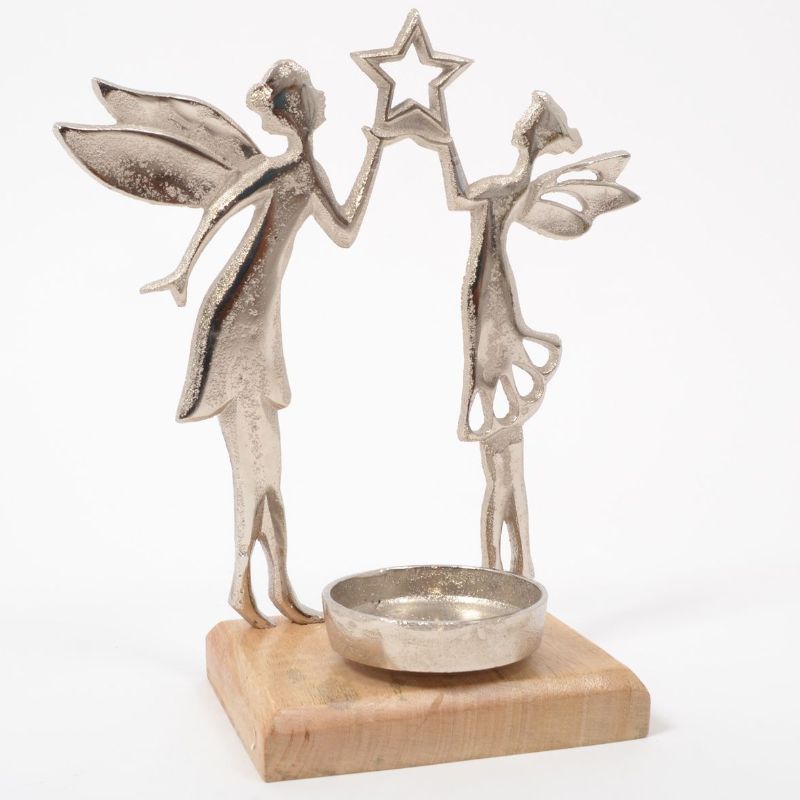 MAGIE bougeoir couple fées 25cm