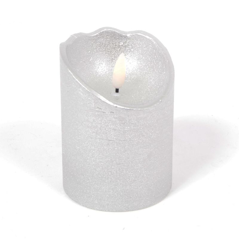 Bougie led argent 10cm