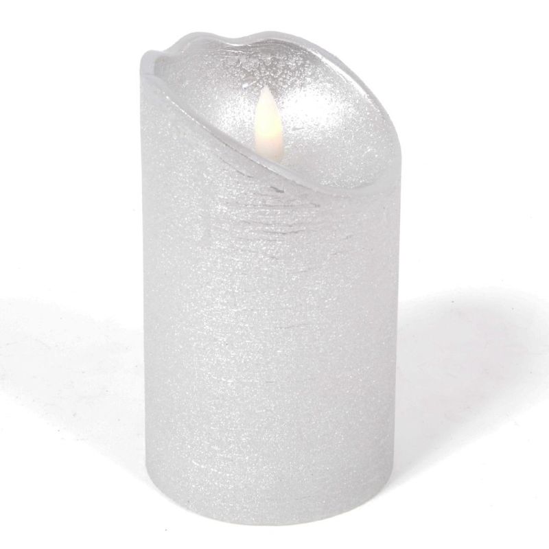 Bougie led argent 12cm