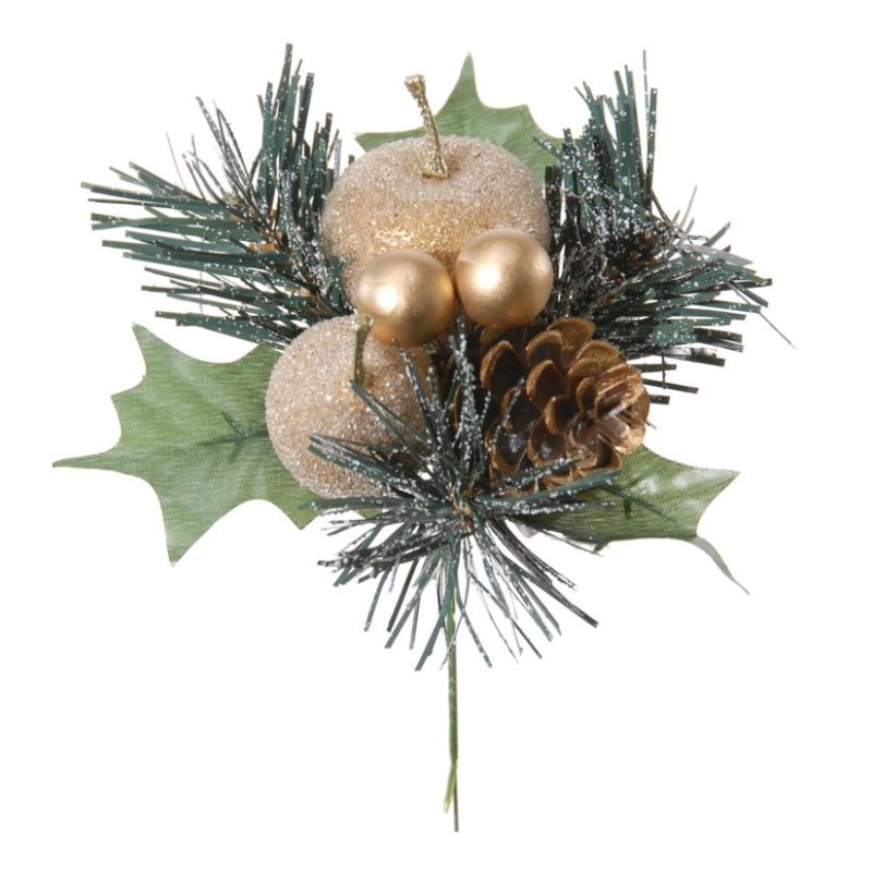 Pic artificielle déco Noël or 20cm