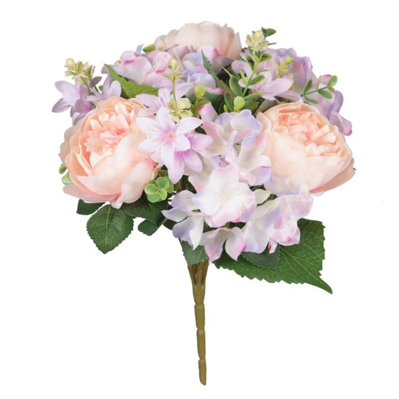 Bouquet pivoine/hortensia rose/mauve