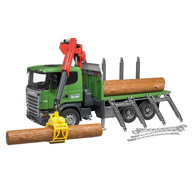 Bruder Scania R-series avec pince et 3 troncs 1:16